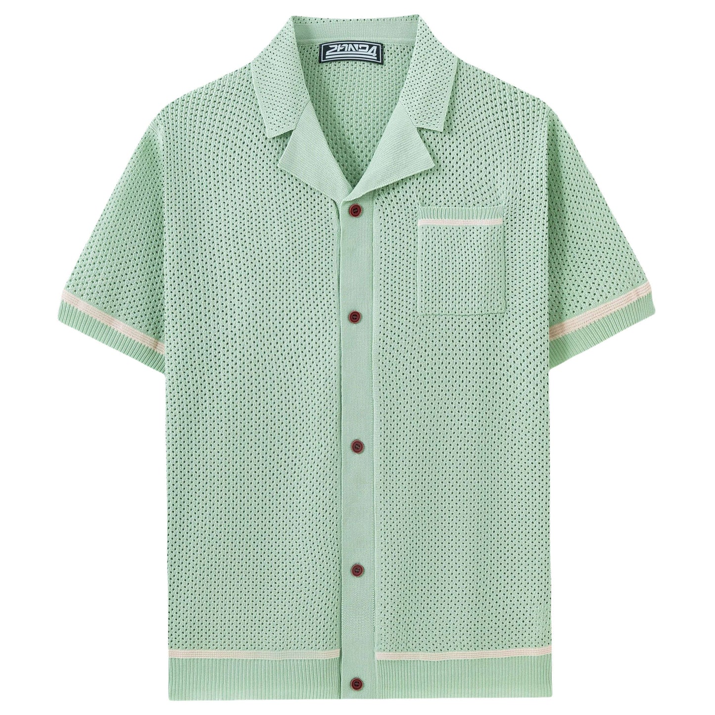 Mens Summer Casual Hollow-Out Knit Top