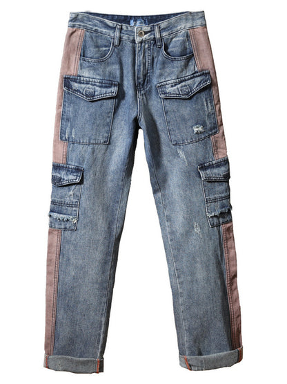 Hip Hop Men's Nostalgic Retro Multi-pocket Pants