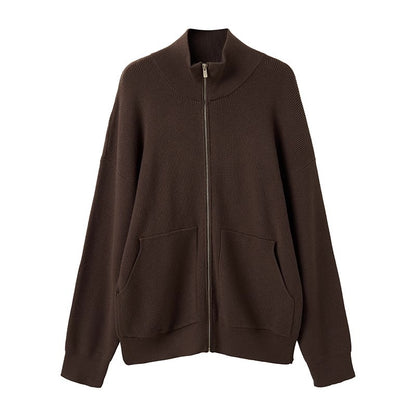 Mens AutumnWinter Zip-Up Sweater Top Coat