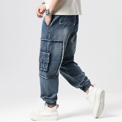 Hip Hop Men's Nostalgic Retro Multi-pocket Pants
