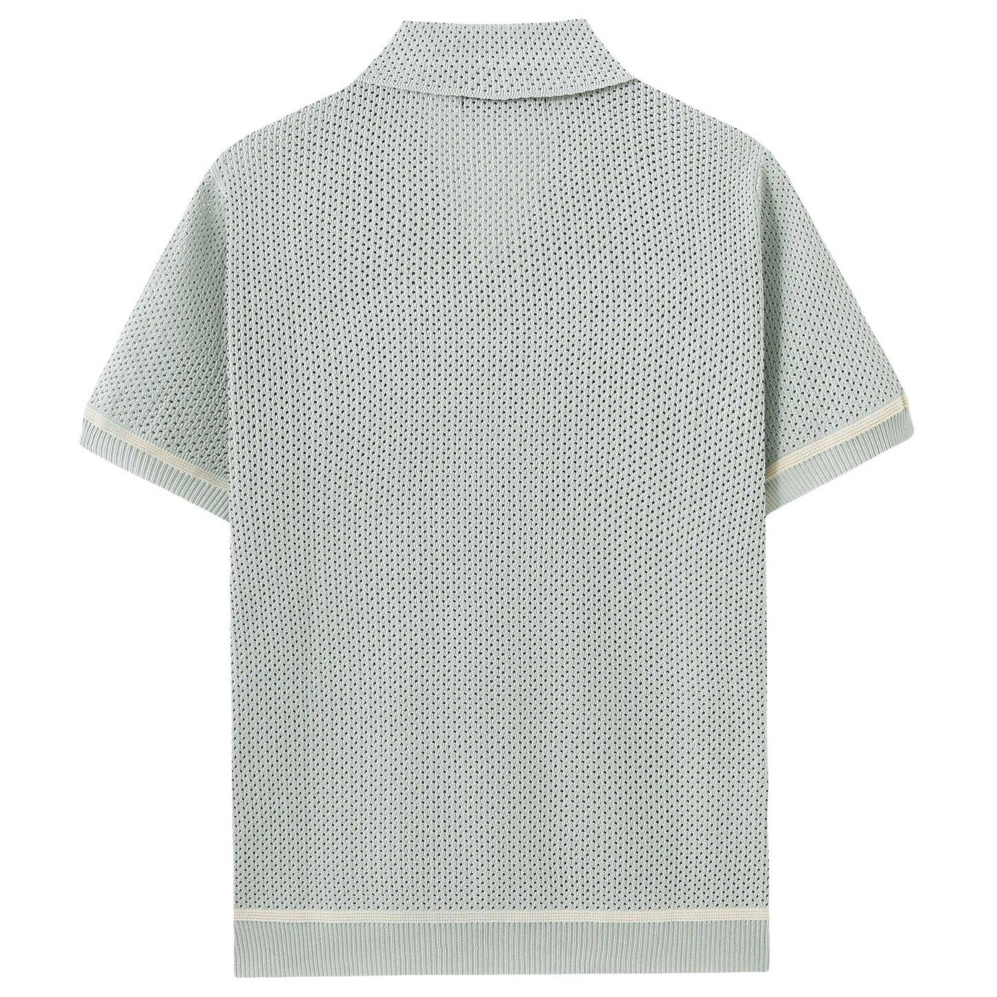 Mens Summer Casual Hollow-Out Knit Top