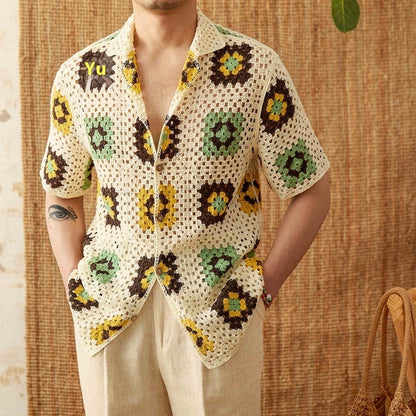 Lightweight Knitted Sweater Short Sleeve Casual Loose Cardigan