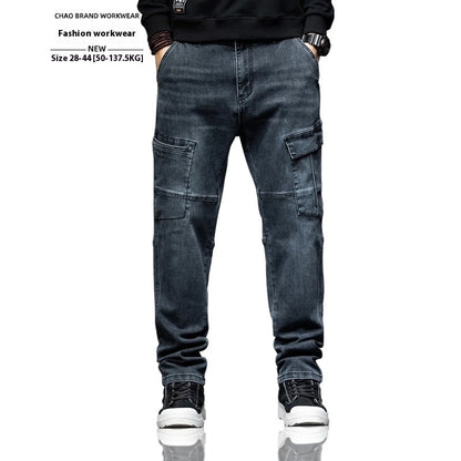 Hip Hop Men's Nostalgic Retro Multi-pocket Pants