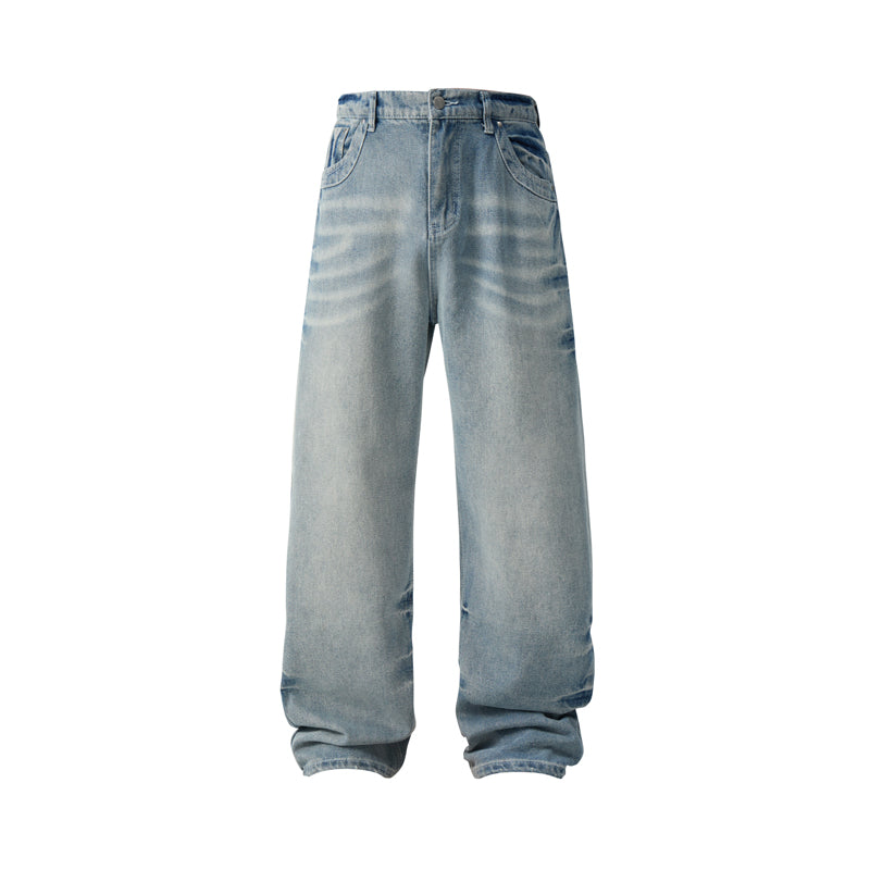 Mens Straight-Leg Casual Wide-Leg Denim Jeans In American Style