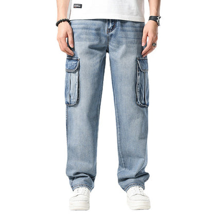 Hip Hop Men's Nostalgic Retro Multi-pocket Pants